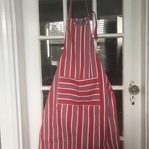 Striped red and white apron